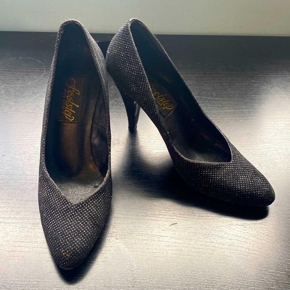 Vintage 80s Velvet Rainbow Glitter Pumps